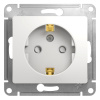 Механизм розетки 1-м СП Glossa 16А защ. шторки с заземл. бел. SchE GSL000145 от компании "Nevatel"