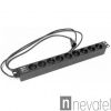 Hyperline SHE19-9SH-2.5IEC Блок розеток для 19" шкафов, горизонтальный, 9 розеток Schuko (10A), 250В от компании "Nevatel"