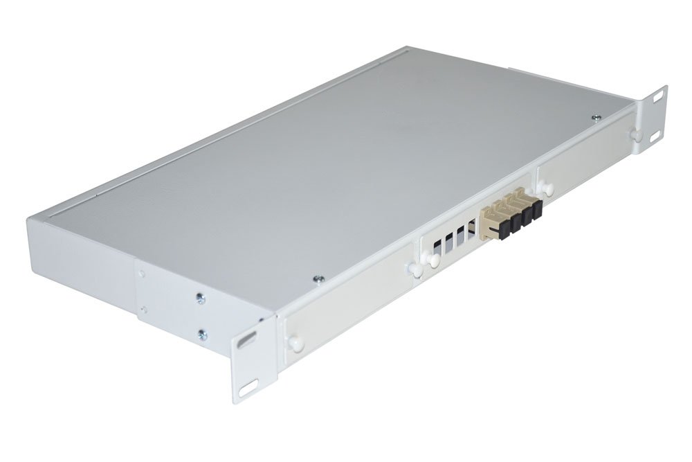 Кросс 19", предсобранный 1U, 4 порта SC/UPC, 62,5/125 мкм, (сплайс, пигтейлы, кдзс, планки, адаптеры) от компании "Nevatel"