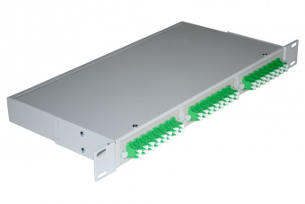 Кросс 19", предсобранный 1U, 24 порта LC/APC duplex, 9/125 мкм, (розетки, сплайс 2шт, КДЗС, пигтейлы) от компании "Nevatel"