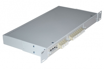 Кросс 19", предсобранный 1U, 12 портов LC/APC duplex, 9/125 мкм, (сплайс, пигтейлы, кдзс, планки, адаптеры) от компании "Nevatel"